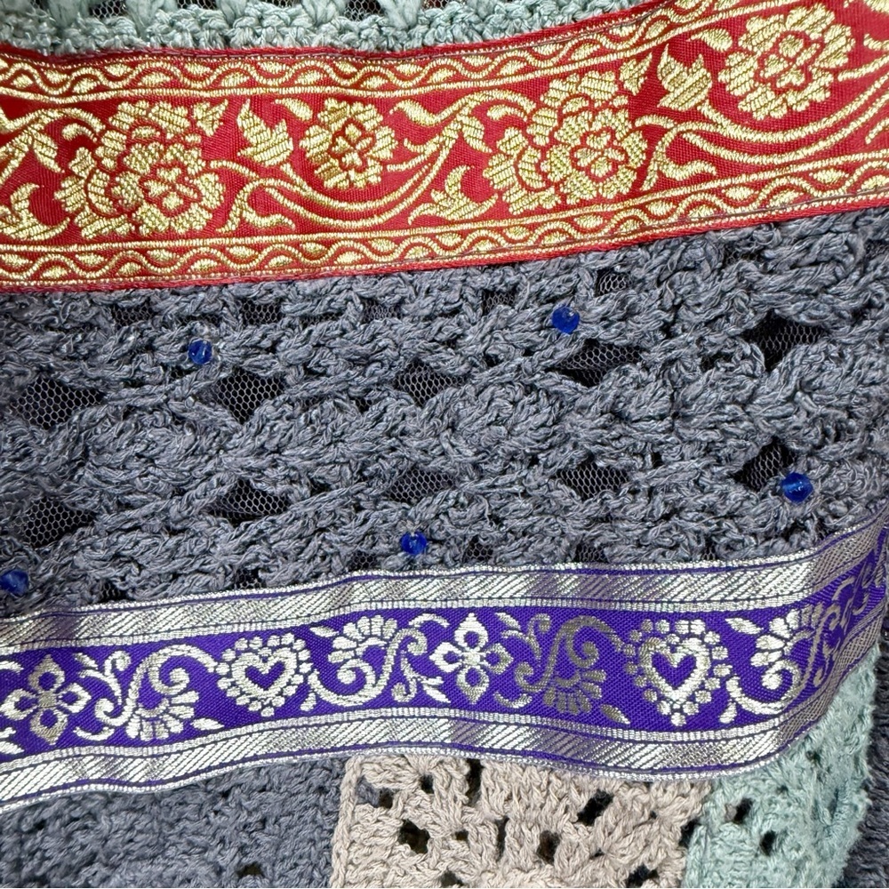 🪡 Sandy Starkman Crochet Patchwork Boho Jacket –… - image 8